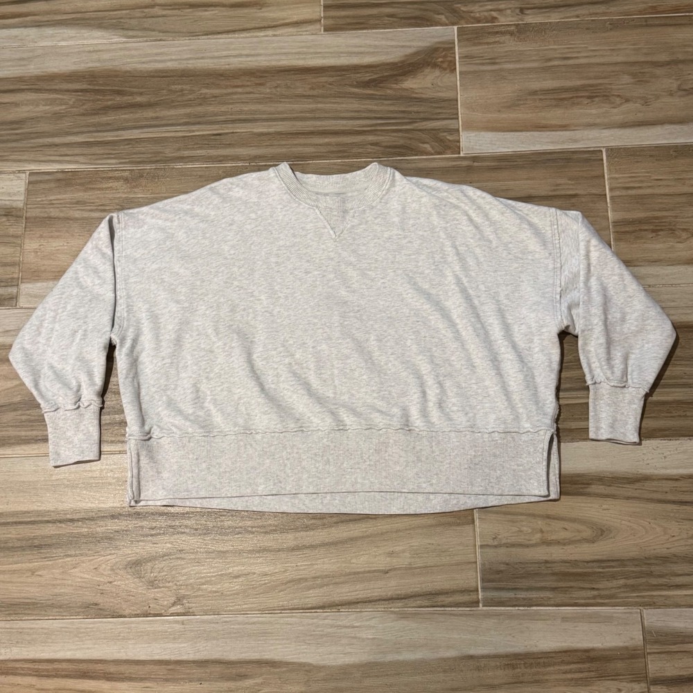 American Eagle Seriously Lived-In Oversized Sweatshirt Gray XS Slouchy Crewneck